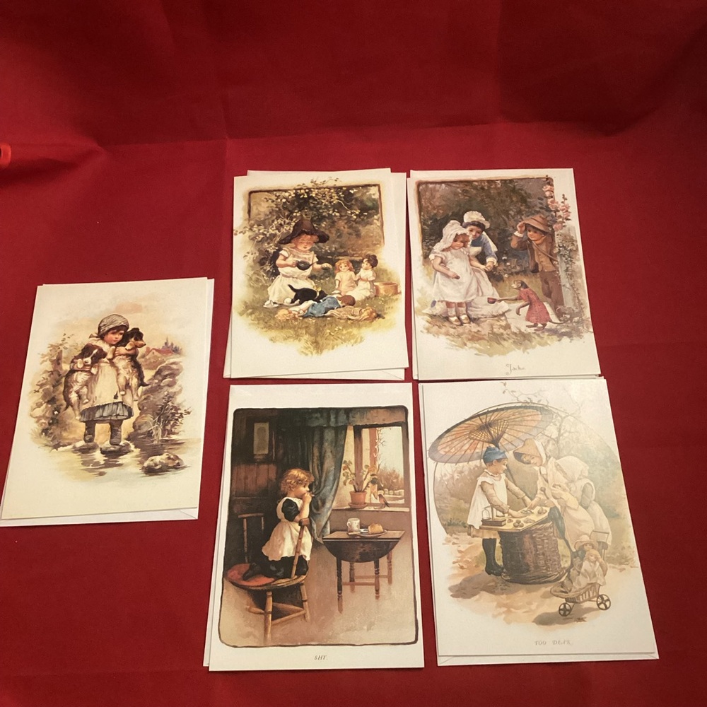 5 vintage birthday greetings cards French text inside Primes de Luxe Canada